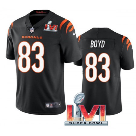 Maillot Homme Cincinnati Bengals Tyler Boyd 83 2022 Super Bowl LVI Noir Vapor Limited